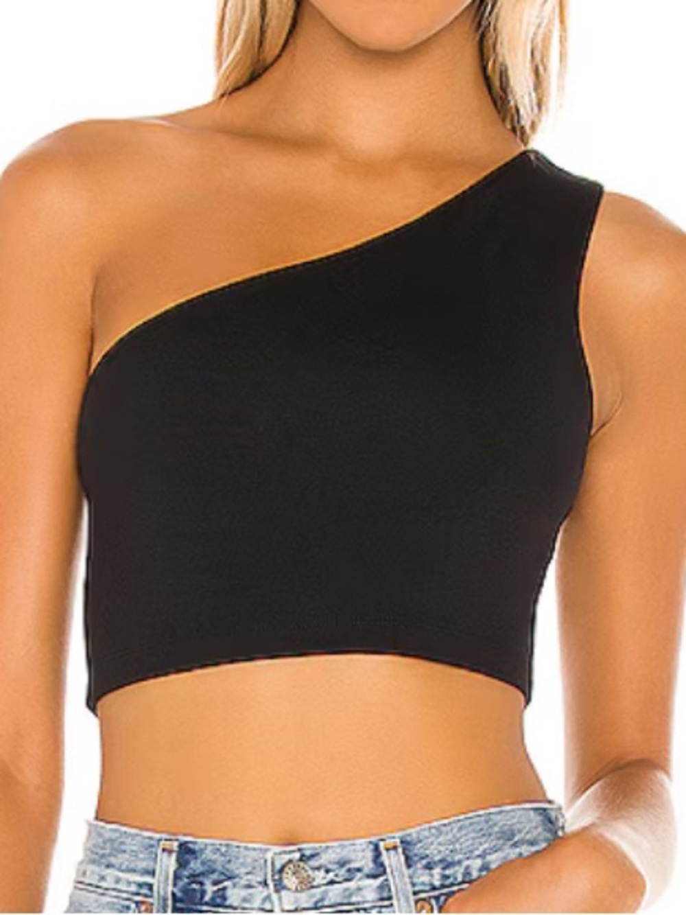 ASOS One-Shoulder Black Crop Top Women’s Size 6